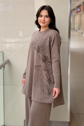 Nurcan Çetin Çiçek Baskılı Tunik Pantolon