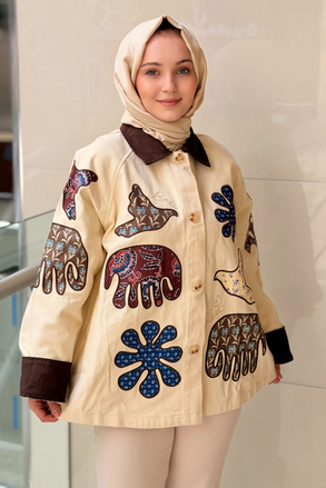 Ghisa Patchwork Figürlü Ceket