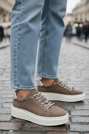 Majensia Platform Süet Sneaker Ayakkabı