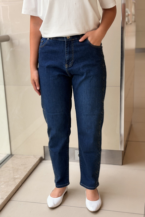 Fuat Gürşen Hotfix Baskılı Havuç Denim Pantolon