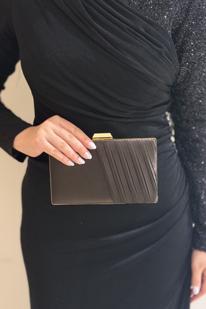 Mahal Bags Box Çapraz Pliseli Abiye Çanta