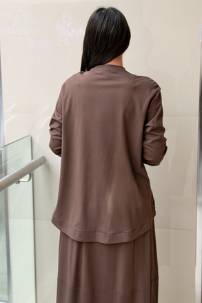 Nurcan Çetin Önü Bağcıklı Garnili Tunik Etek Takım