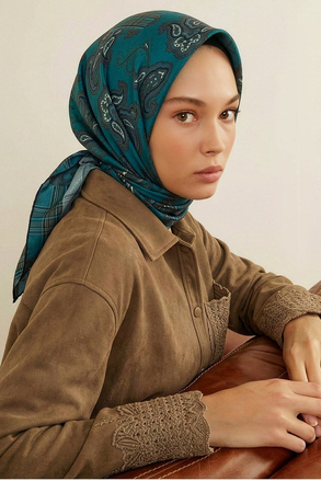 İpekevi 1221  Patchwork Desenli Tivil İpek Eşarp