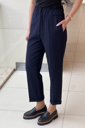 Sentez Beli Lastikli İnce Duble Paça Pantolon