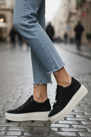 Majensia Platform Süet Sneaker Ayakkabı