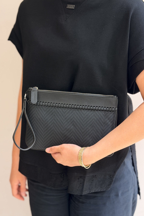 Mahal Bags Zigzag Desen Clutch Çanta