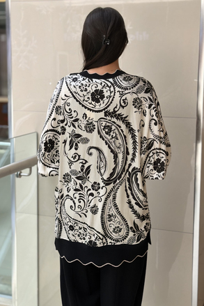 Ghisa Şal Desenli Triko Kombinli Tunik