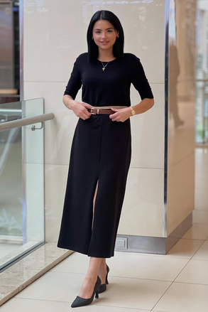 Twist 4043-23K Kontrast Bel Detaylı Etek