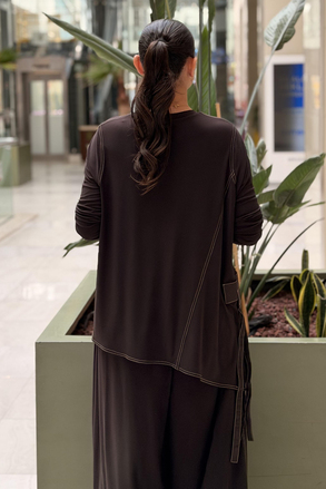 Nurcan Çetin Saçak Detaylı Spor Dikişli Tunik Pantolon Takım