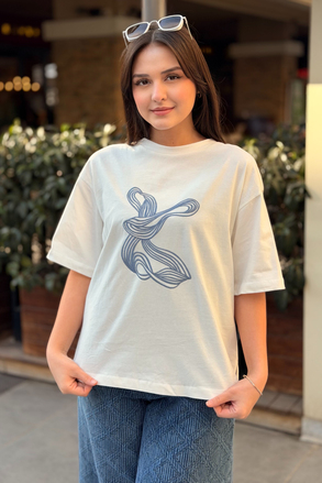 Kahma Random Nakışlı Basic T-Shirt