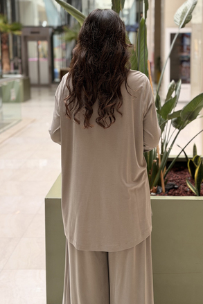 Nurcan Çetin Basic Tunik Nervürlü Pantolon Takım