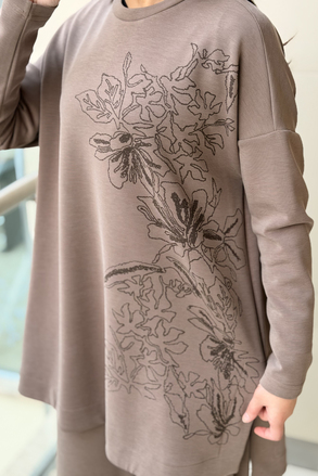 Nurcan Çetin Çiçek Baskılı Tunik Pantolon