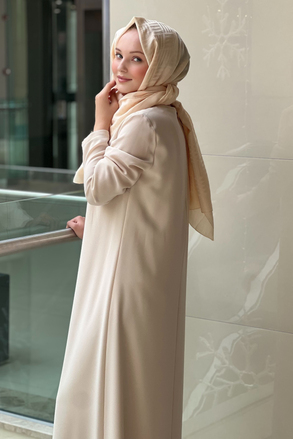 White Corner İthal Krep Uzun Kollu İçlik Elbise