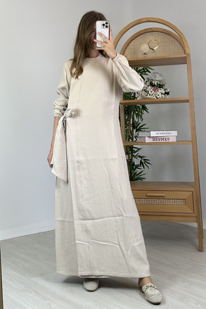 İnvee Yandan Bağlamalı Tencel Elbise