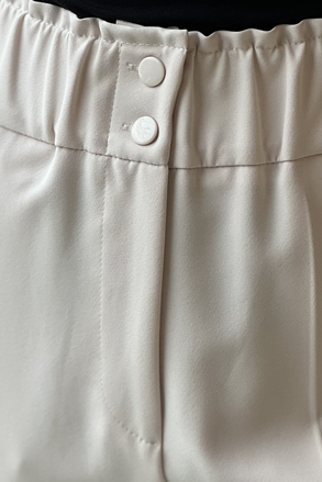 Sentez Beli Lastikli İnce Duble Paça Pantolon