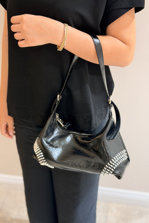 Mahal Bags Zımba Detaylı Kayık Model Çapraz Askılı Çanta