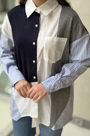İpekyol Kumaş Mix Oversize Gömlek