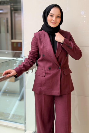 İpekyol Kruvaze Keten Blazer Ceket