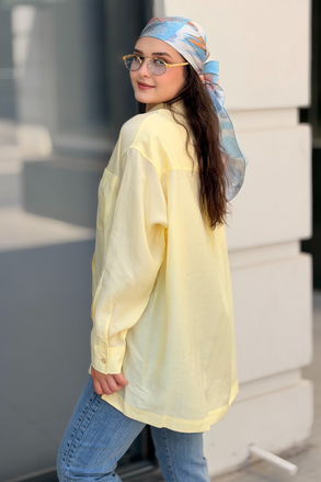 Mahal Miya Çift Cepli Oversize Gömlek