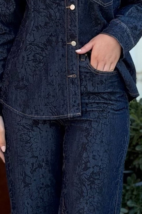İpekyol Flok Baskılı Denim Görünümlü Pantolon