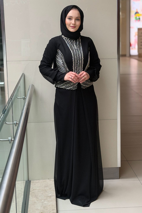 Fashion Night Taş İşlemeli Abiye Elbise