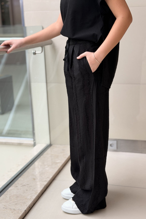 İpekyol Jakarlı Wide Leg Pantolon