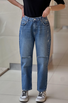 İpekyol Eskitme Efektli Wide Leg Fit Jean Pantolon