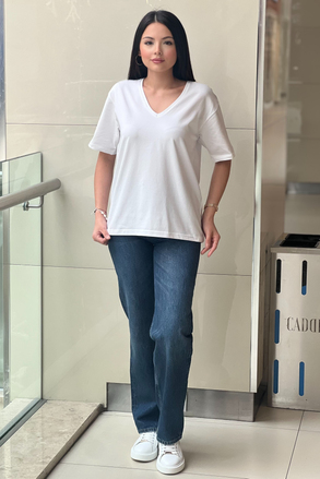 İpekyol V Yaka Kısa Kol Basic Tshirt