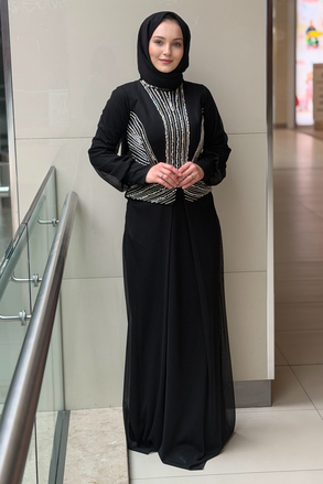 Fashion Night Taş İşlemeli Abiye Elbise