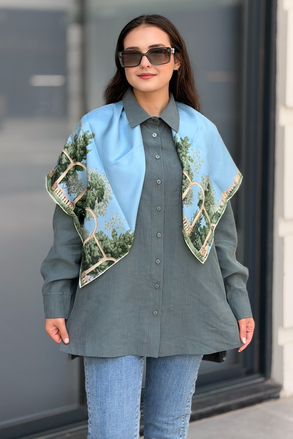 Mahal Miya Çift Cepli Oversize Gömlek