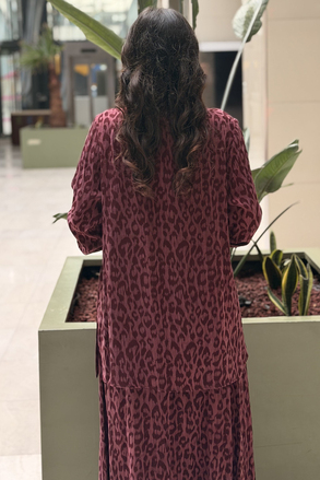 Nurcan Çetin Leoper Desenli Tunik Etek Takım