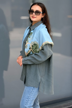 Mahal Miya Çift Cepli Oversize Gömlek