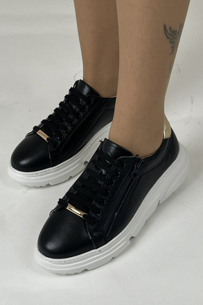 Majensia Yanı Fermuarlı Hakiki Deri Sneaker Ayakkabı