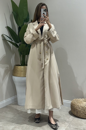 Nurcan Çetin Önü Açık Yanları Yırtmaçlı Blazer Ceket Kap