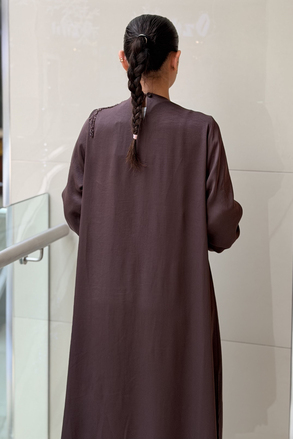 Nurcan Çetin Yakası Boncuk İşlemeli Uzun Tunik Pantolon Takım