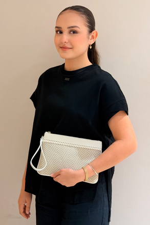 Mahal Bags Zigzag Desen Clutch Çanta