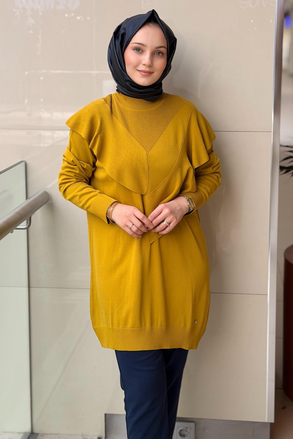 Ghisa Dik Yaka Asimetrik Merserize Tunik