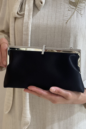 Mahal Bags Taşlı Metal Kilitli Portföy Abiye Çanta