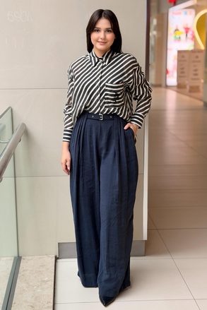 Twist Pileli Wide Leg Pantolon