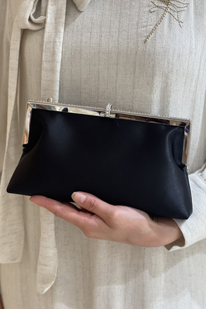 Mahal Bags Taşlı Metal Kilitli Portföy Abiye Çanta