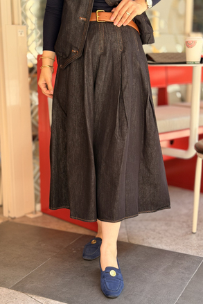 Twist Kemerli Denim Etek