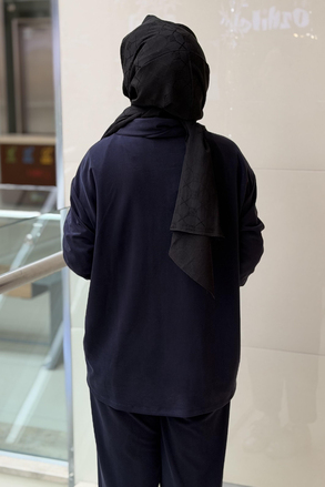 Ghisa Boncuklu Şal Yaka Tunik Pantolon Takım