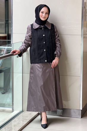 Qül Exclusive Zincir Detaylı Yelekli Trenç