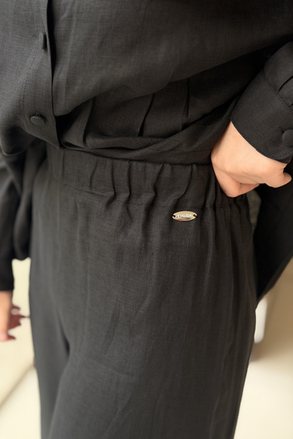Missdalida Geniş Paça Keten Pantolon