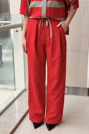 Twist Pileli Wide Leg Pantolon