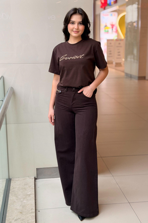 İpekyol Zincirli Wide Leg Jean Pantolon