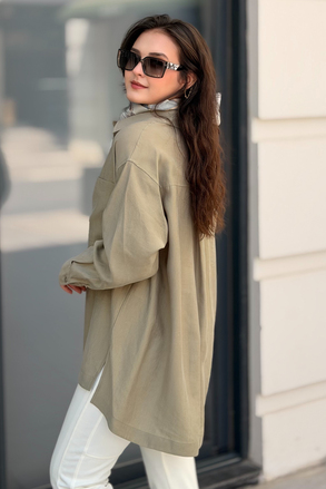 Mahal Miya Çift Cepli Oversize Gömlek