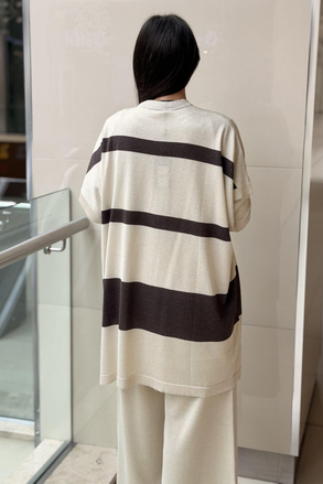 Ghisa Sim Merserize İpli Tunik Yelek Pantolon 3lü Set Takım