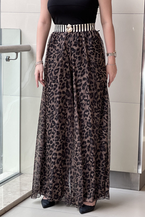 Mianotte Leopar Astarlı Şifon Pantolon