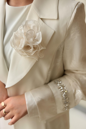 Matex Kruvaze Yaka Organze Kombinli İçli Dışlı B.Beden Abaya